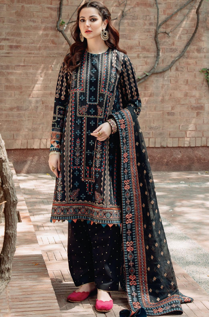 Jazmine - 3PC Lawn Embroidered Suit - BFB0204