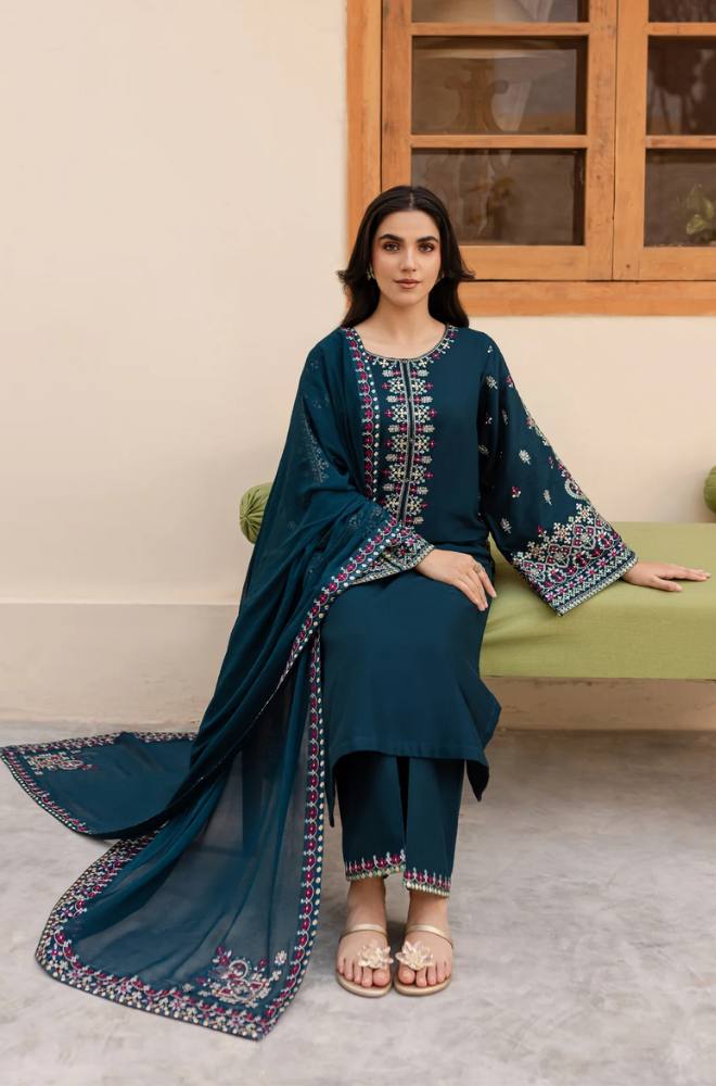 Sapphire - 3PC Lawn Embroidered Suit - BFB0236