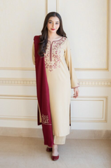 Asling - 3PC Dhanak Embroidered Shirt - FFU0170