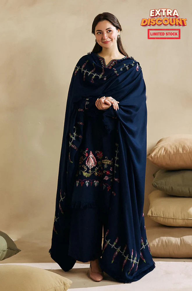 ZARA SHAHJAHAN - 3PC Lawn Embroidered Suit - FFU0154 - Farakh Fabrics