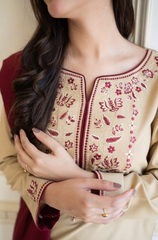 Asling - 3PC Dhanak Embroidered Shirt - FFU0170