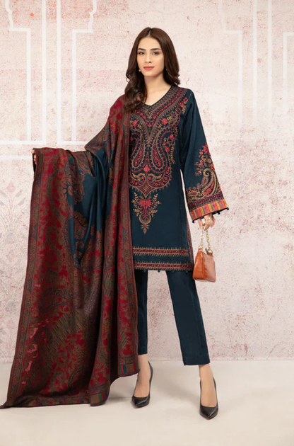 Sapphire - 3PC Lawn Embroidered Suit - BFB0144