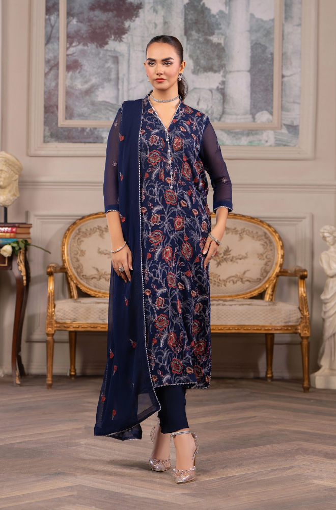 HemStitch - 3PC Lawn Embroidered Suit- BFB0269