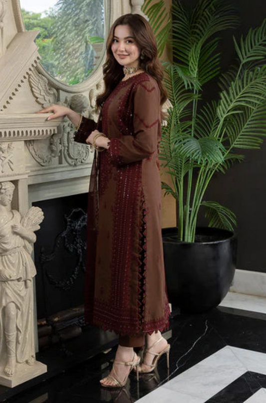 Asim Jofa - 3PC Lawn Embroidered Dress - BFC0005