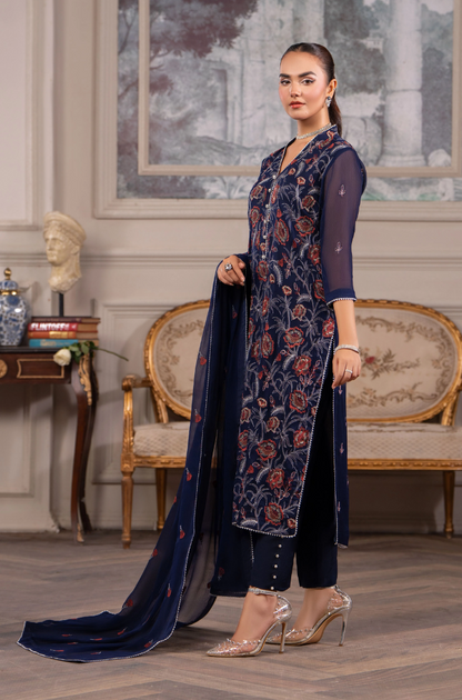 HemStitch - 3PC Lawn Embroidered Suit- BFB0269