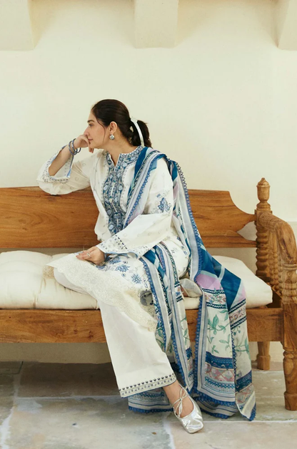 Coco By Zara Shahjahan - 3PC Lawn Embroidered Suit - BFB0124