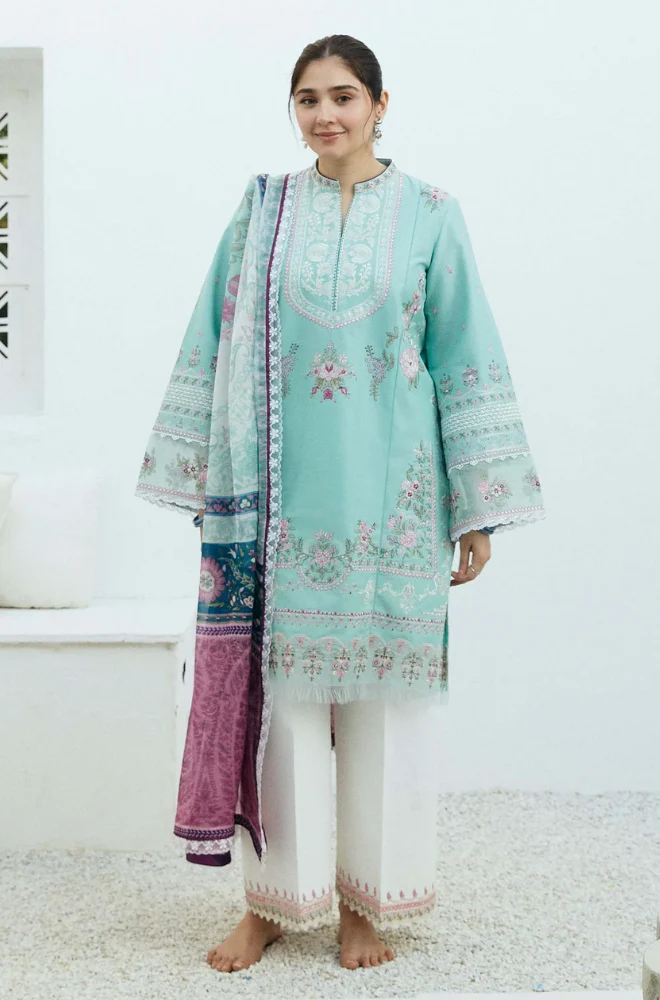 Coco By ZaraShahjahan - 3PC Lawn Embroidered Suit - BFB0125