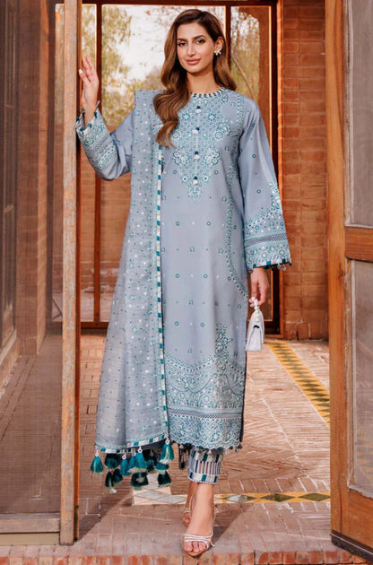 Farasha - 3PC Lawn Embroidered Suit - BFU0091