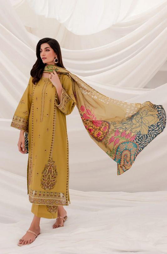 Batik - 3PC Lawn Embroidered Suit - BFB0012