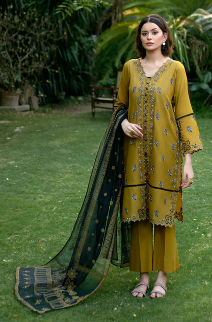 ZAHA - 3PC Lawn Heavy Embroidered Shirt With Bamber Embroidered Dupatta - BFB053