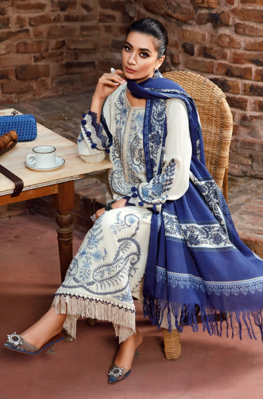 Maria B - 3PC Lawn Embroidered Dress - BFC0011