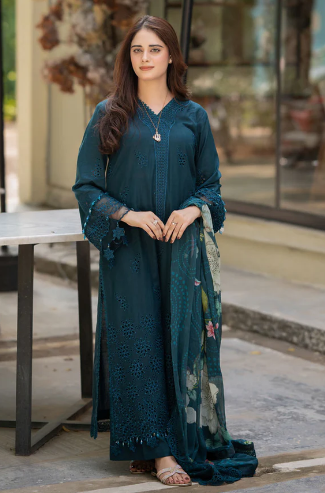 Bareeze - 3PC Lawn Embroidered Suit - FFU0194