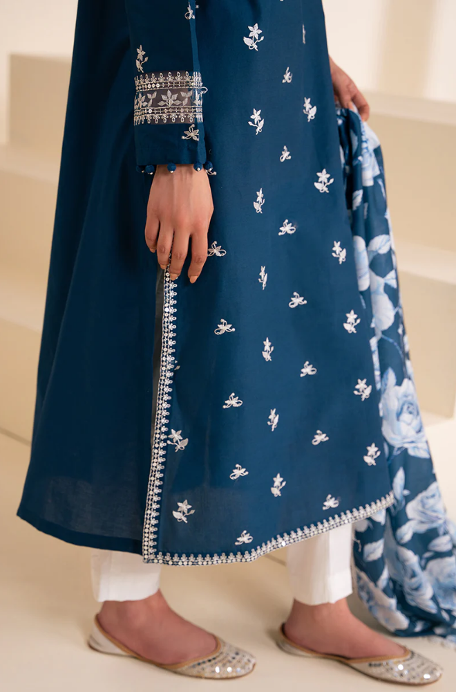Jazmin - 3PC Lawn Embroidered Suit - FFU0207 - Farakh Fabrics