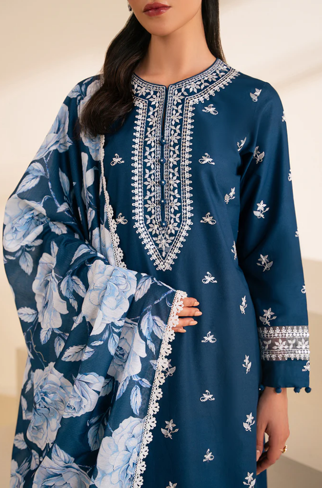 Jazmin - 3PC Lawn Embroidered Suit - FFU0207 - Farakh Fabrics
