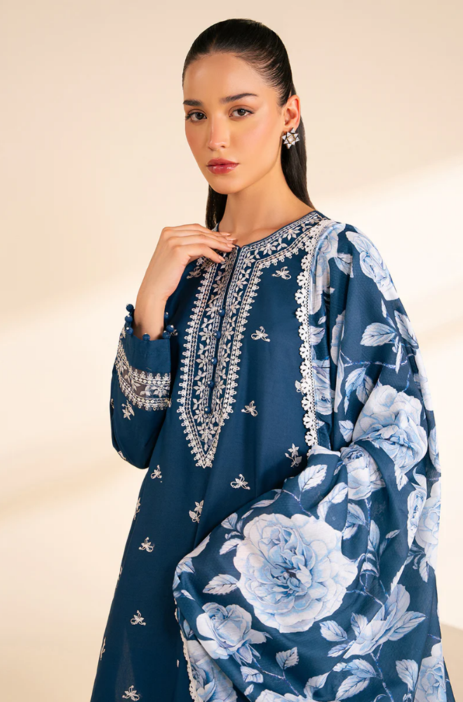 Jazmin - 3PC Lawn Embroidered Suit - FFU0207 - Farakh Fabrics