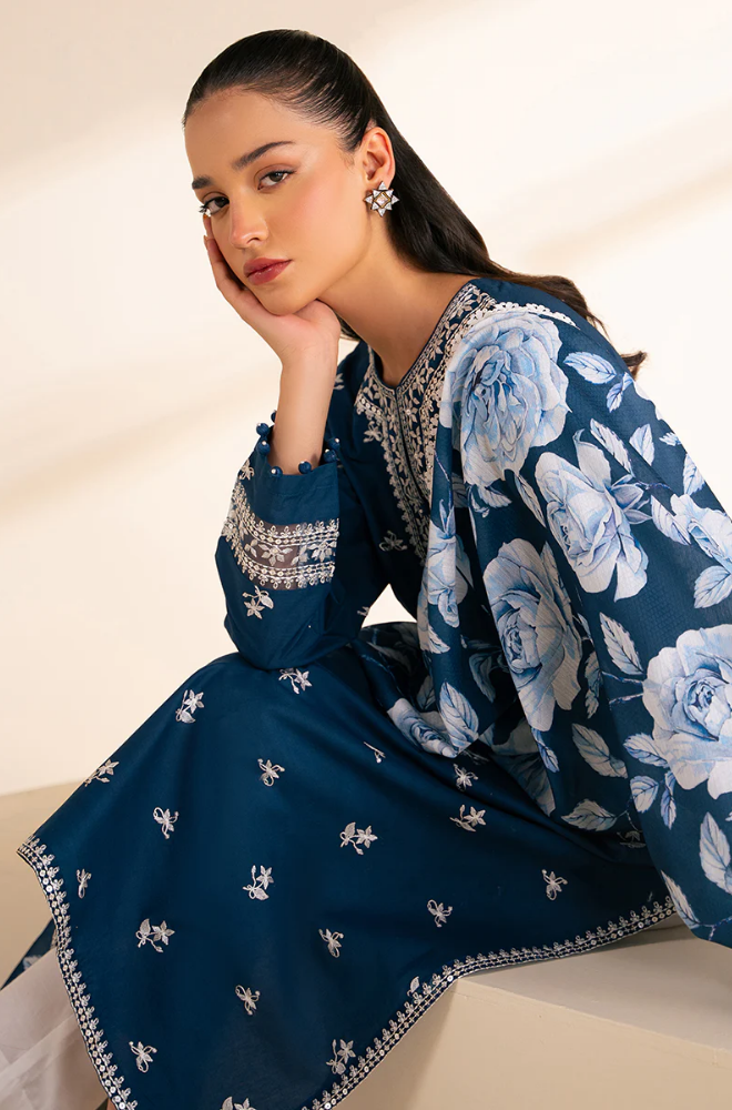 Jazmin - 3PC Lawn Embroidered Suit - FFU0207 - Farakh Fabrics