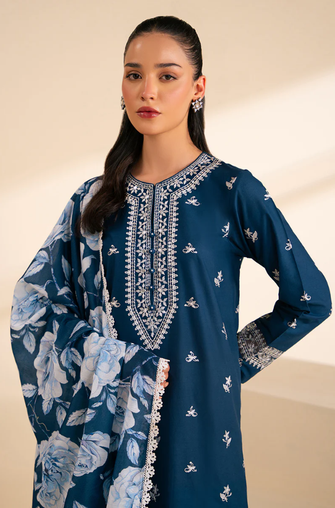 Jazmin - 3PC Lawn Embroidered Suit - FFU0207 - Farakh Fabrics