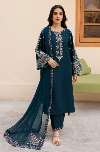 Sapphire - 3PC Lawn Embroidered Suit - BFB0236