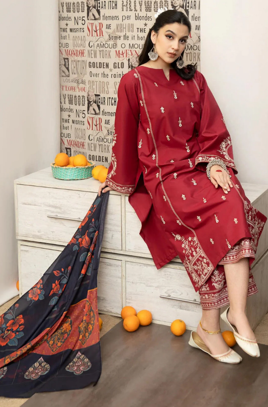 Urge - 3PC Lawn Embroidered Suit - BFB0136