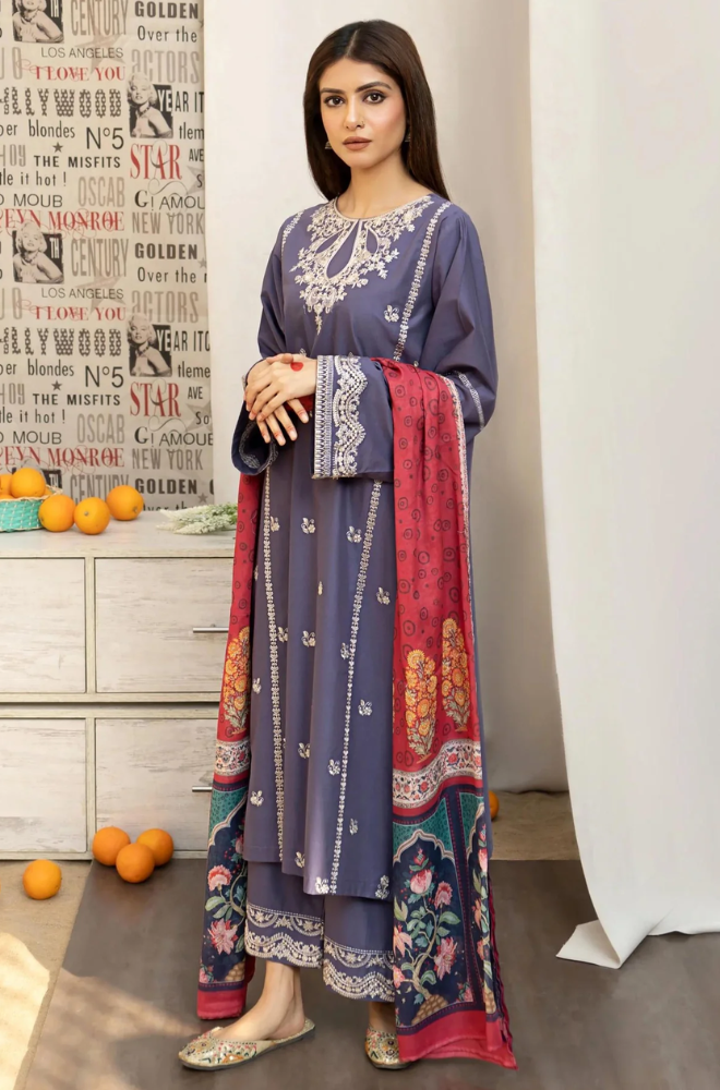 URGE - 3PC Lawn Embroidered Suit - BFU0095