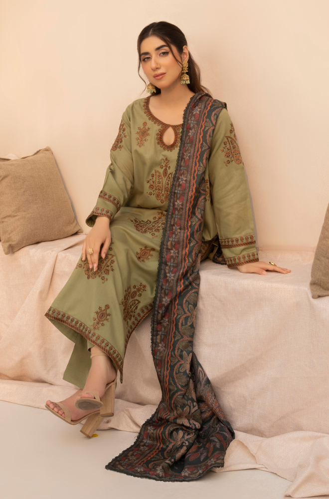 Mohagni - 3PC Lawn Embroidered Suit - BFU0074