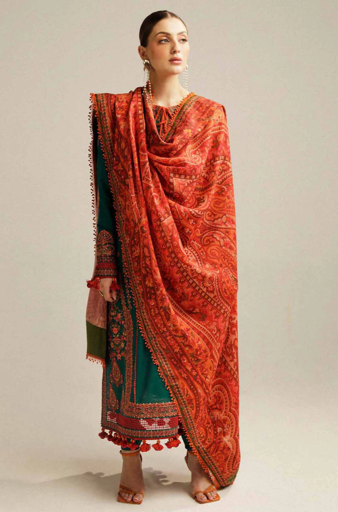 Hussain Rehar - 3PC Lawn Embroidered Suit - BFB0249