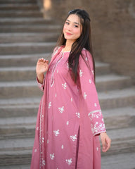 Pink Delight Embraided 3pec Lawn FFU0197